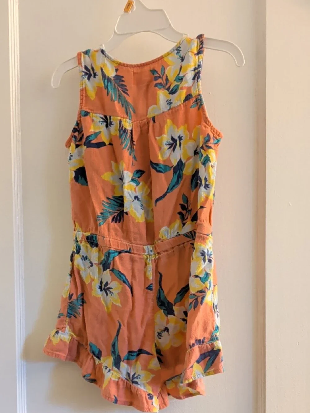 Old Navy Peach Floral Sleeveless Romper Shorts